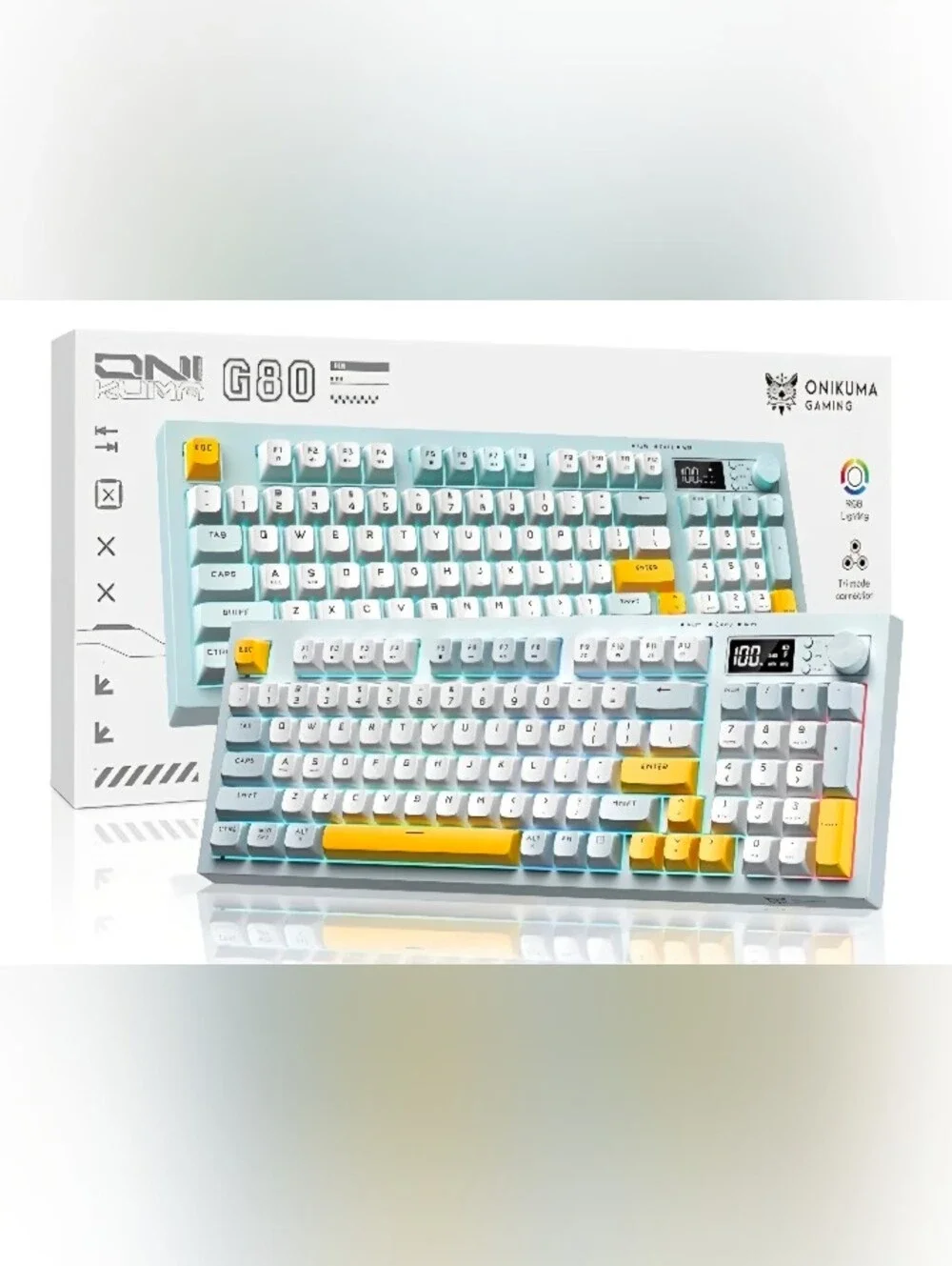 ​Silent Tri-Mode Wireless RGB Keyboard with Smart Display & Media Knob